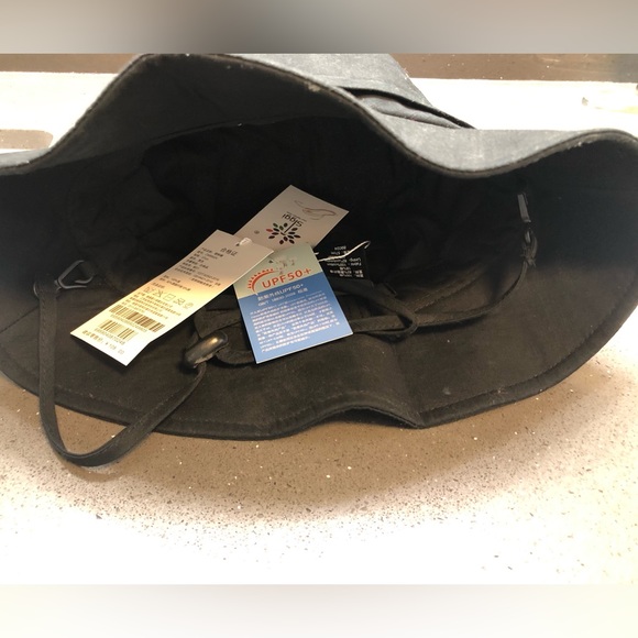 Siggi Womens Bucket Cord Sun Summer Beach Hat with Narrow Brim, Black - Picture 5 of 14